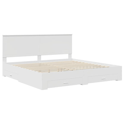 vidaXL Bed Frame with Headboard White 200 x 200 cm Engineered Wood