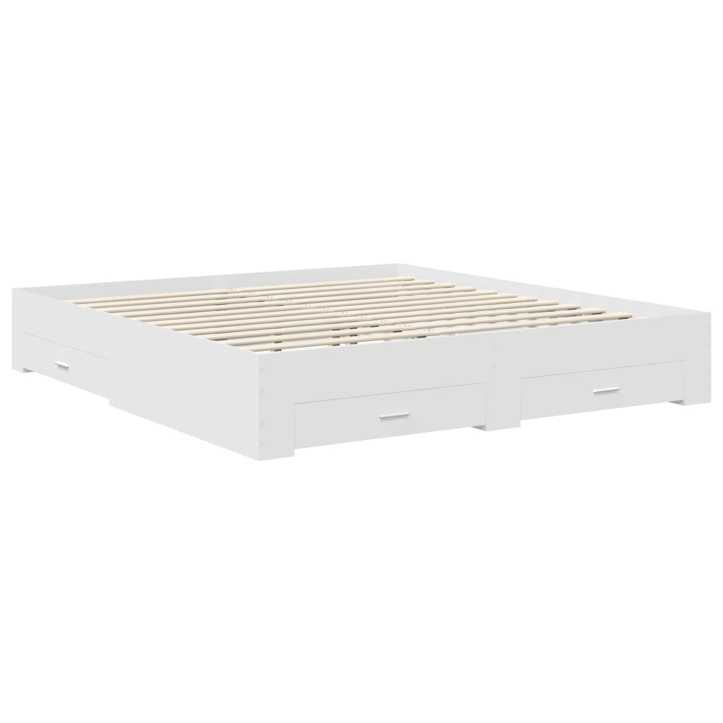 vidaXL Bed Frame with Headboard White 200 x 200 cm Engineered Wood