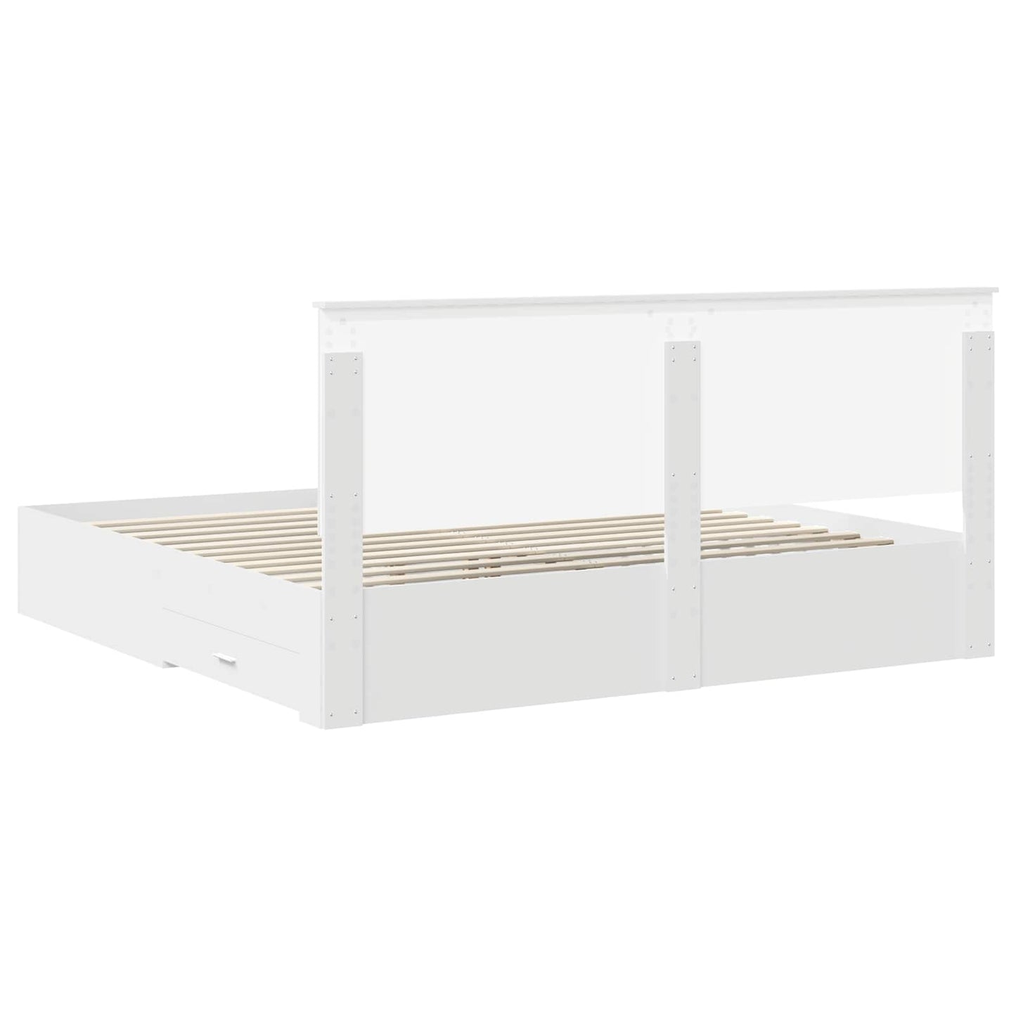 vidaXL Bed Frame with Headboard White 200 x 200 cm Engineered Wood