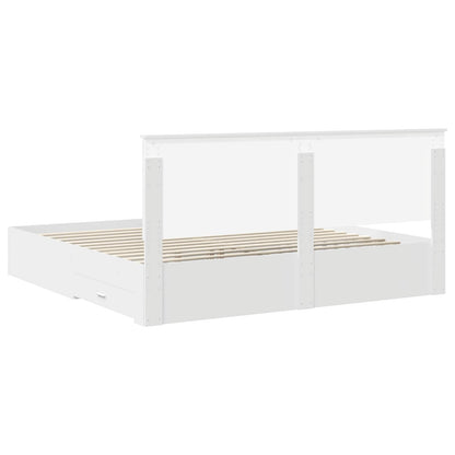 vidaXL Bed Frame with Headboard White 200 x 200 cm Engineered Wood
