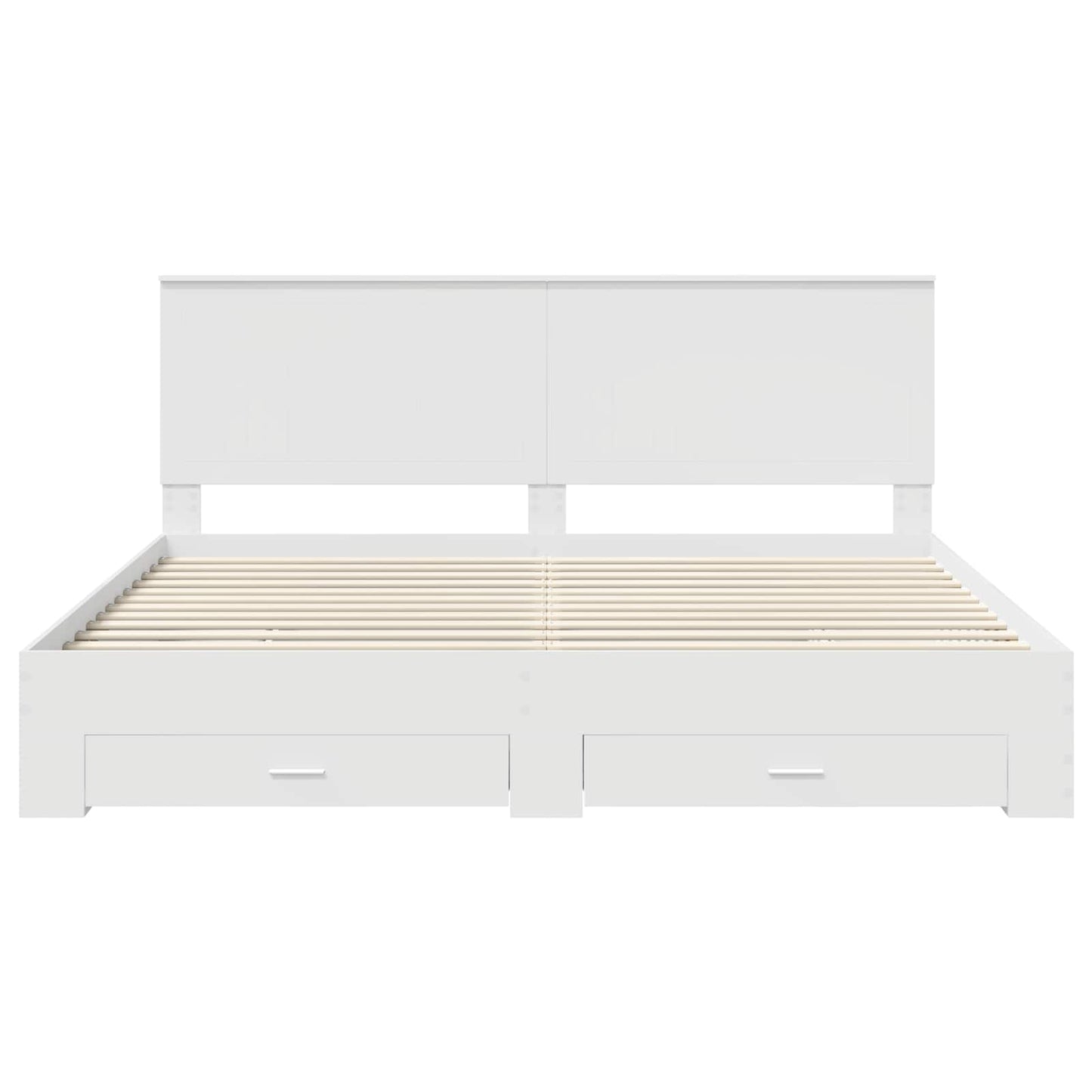 vidaXL Bed Frame with Headboard White 200 x 200 cm Engineered Wood