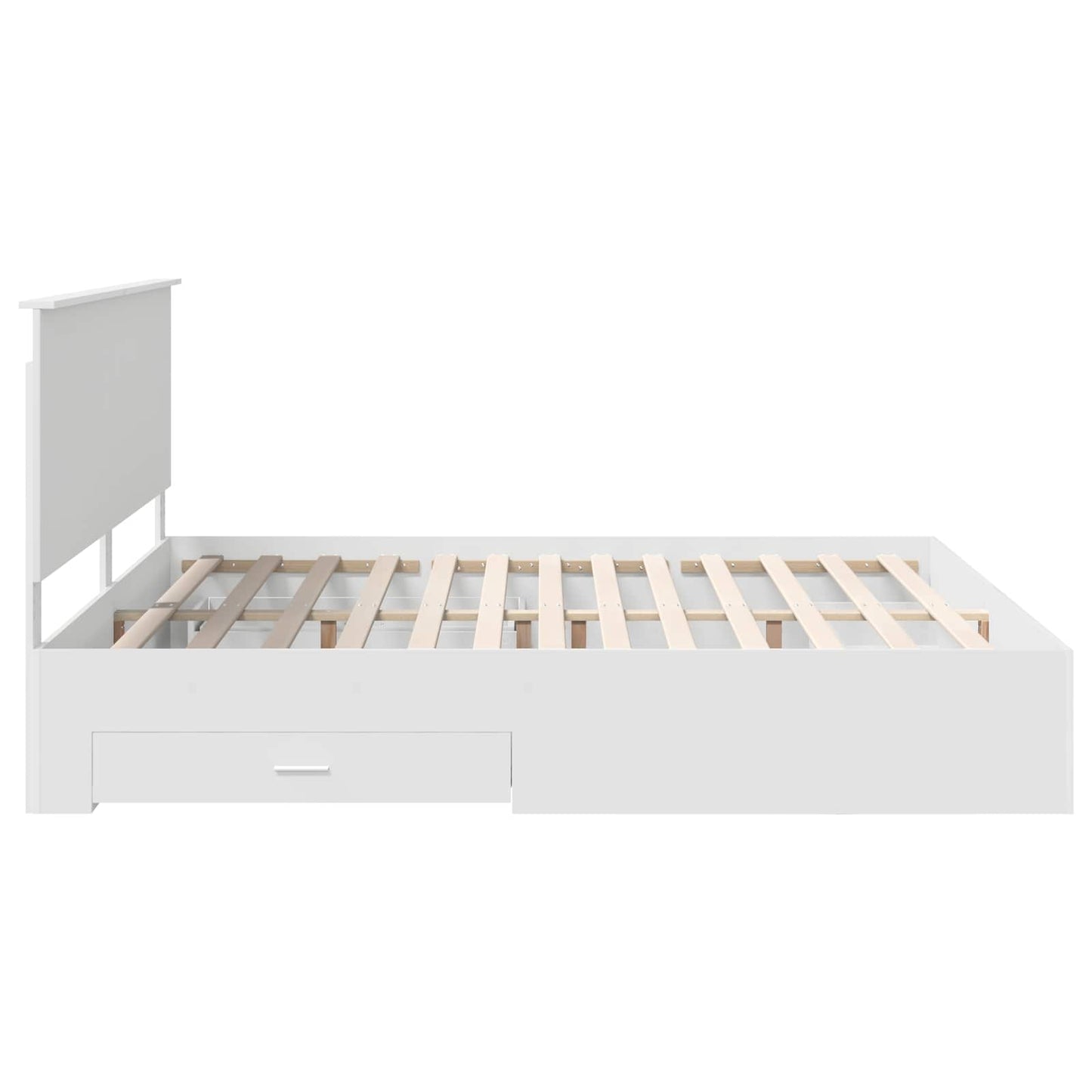 vidaXL Bed Frame with Headboard White 200 x 200 cm Engineered Wood