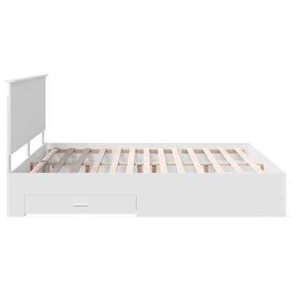 vidaXL Bed Frame with Headboard White 200 x 200 cm Engineered Wood