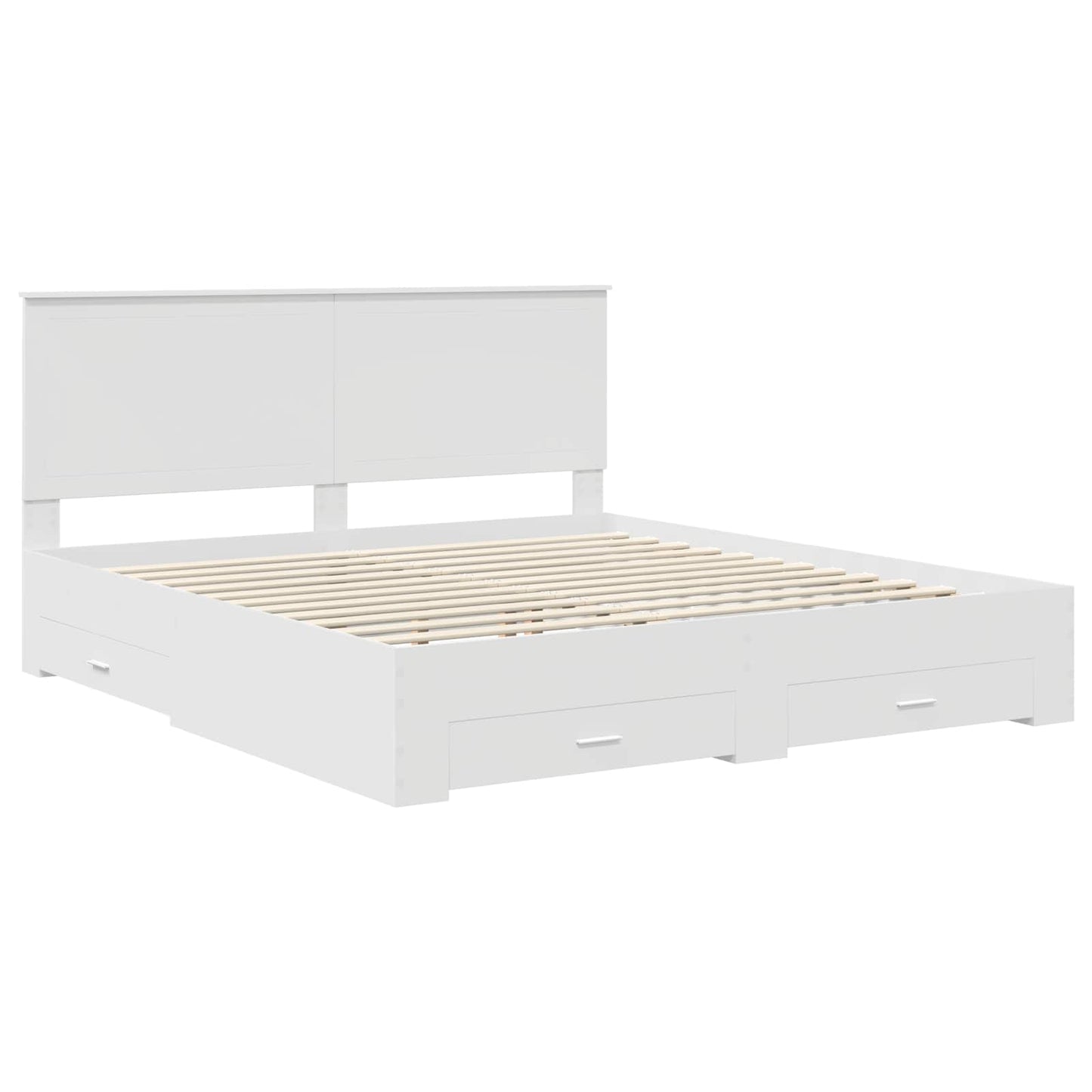 vidaXL Bed Frame with Headboard White 180 x 200 cm Engineered Wood