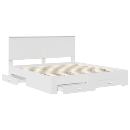 vidaXL Bed Frame with Headboard White 180 x 200 cm Engineered Wood