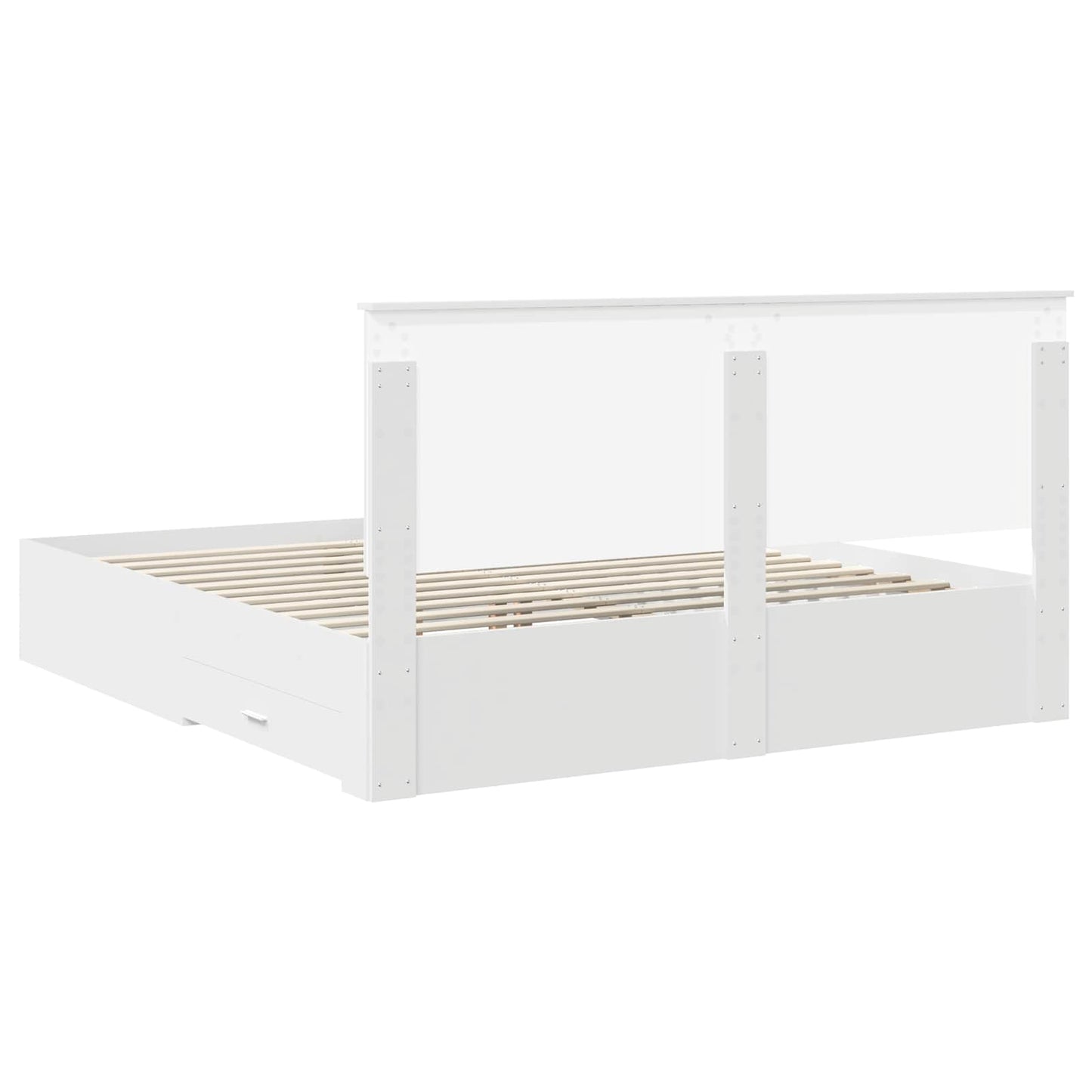vidaXL Bed Frame with Headboard White 180 x 200 cm Engineered Wood