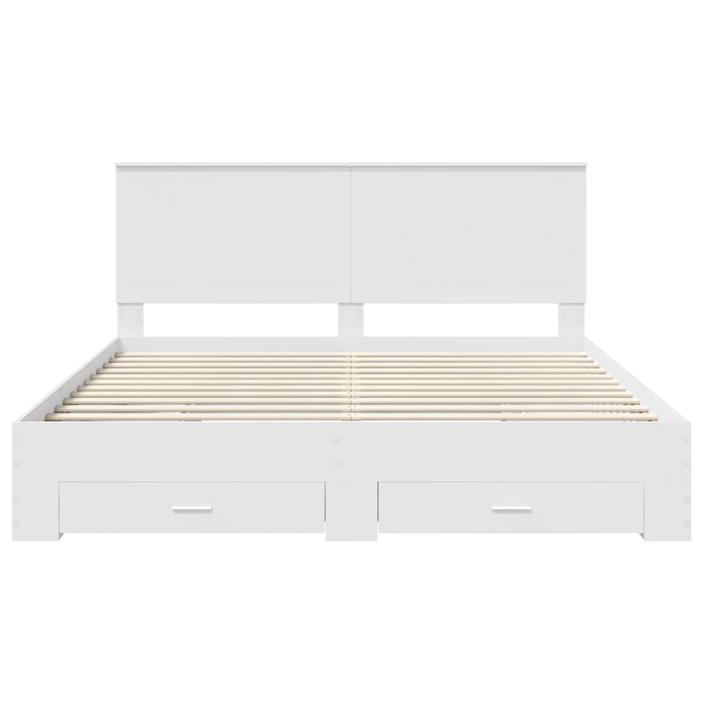 vidaXL Bed Frame with Headboard White 180 x 200 cm Engineered Wood