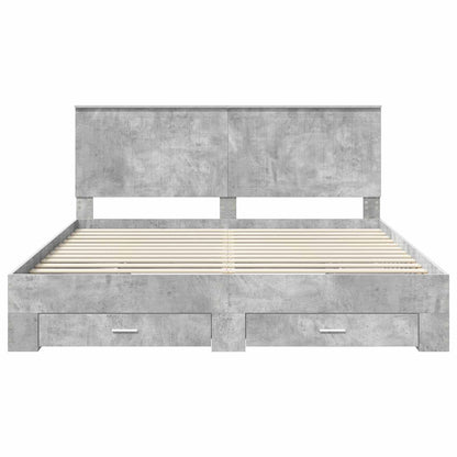 vidaXL Bed Frame Concrete Grey 180 x 200 cm Engineered Wood