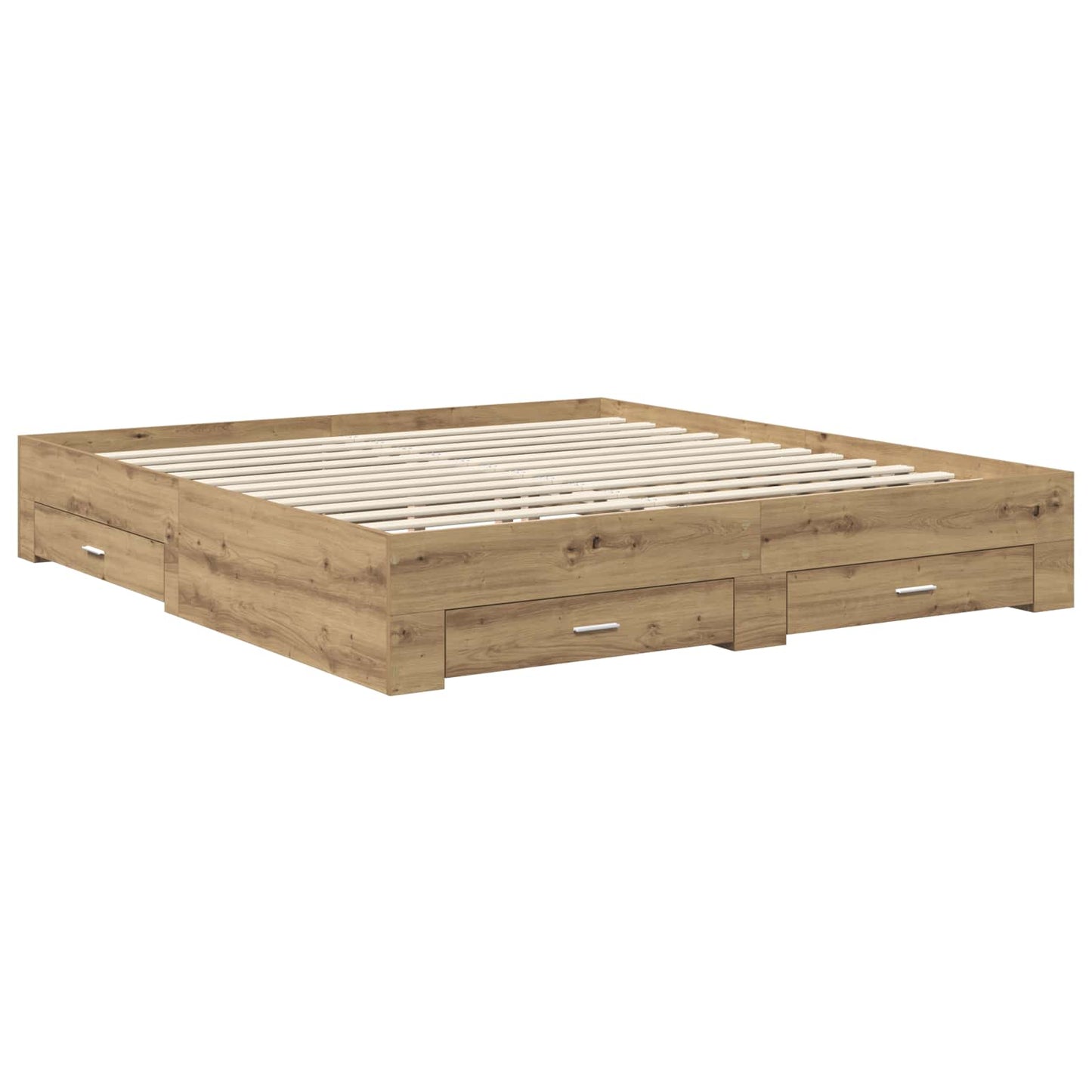 vidaXL Bed Frame with Drawer Artisan Oak 180 x 200 cm Engineered Wood