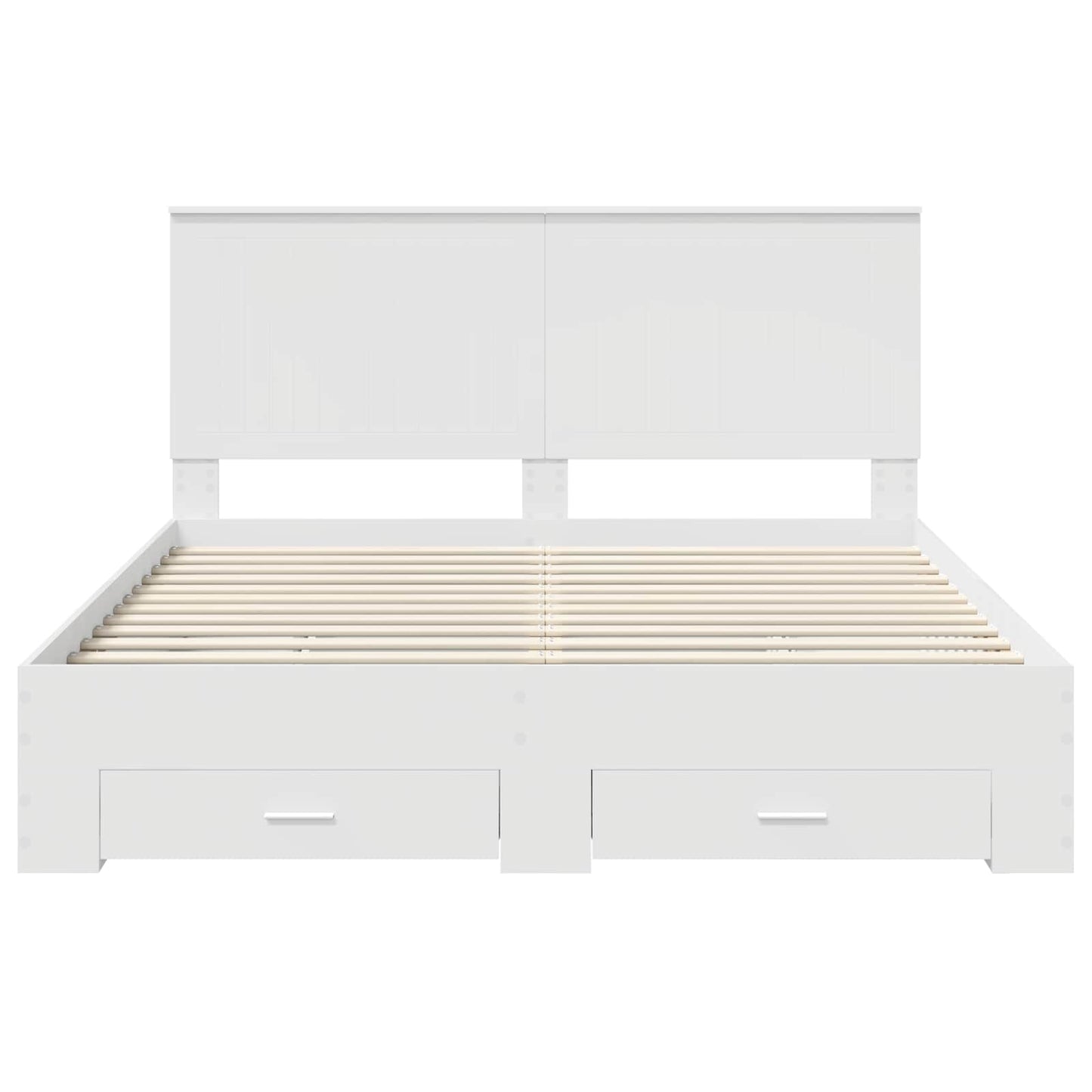 vidaXL Bed Frame with Headboard White 160 x 200 cm Engineered Wood