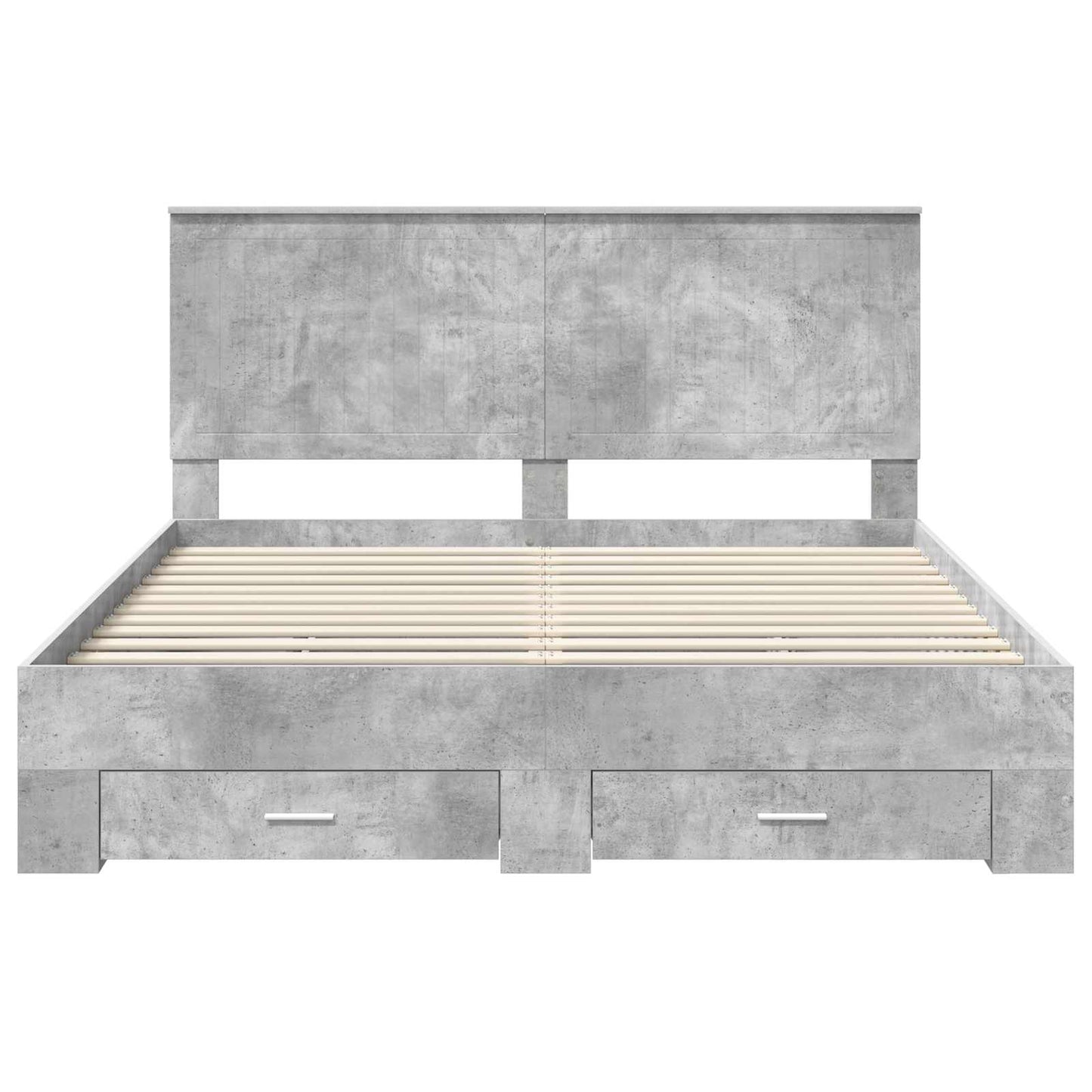 vidaXL Bed Frame Concrete Grey 160 x 200 cm Engineered Wood