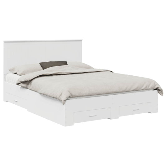 vidaXL Bed Frame with Headboard White 150 x 200 cm Engineered Wood