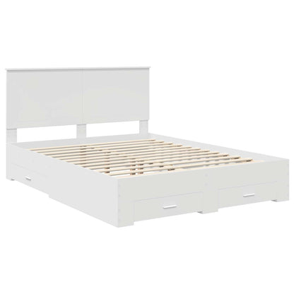 vidaXL Bed Frame with Headboard White 150 x 200 cm Engineered Wood
