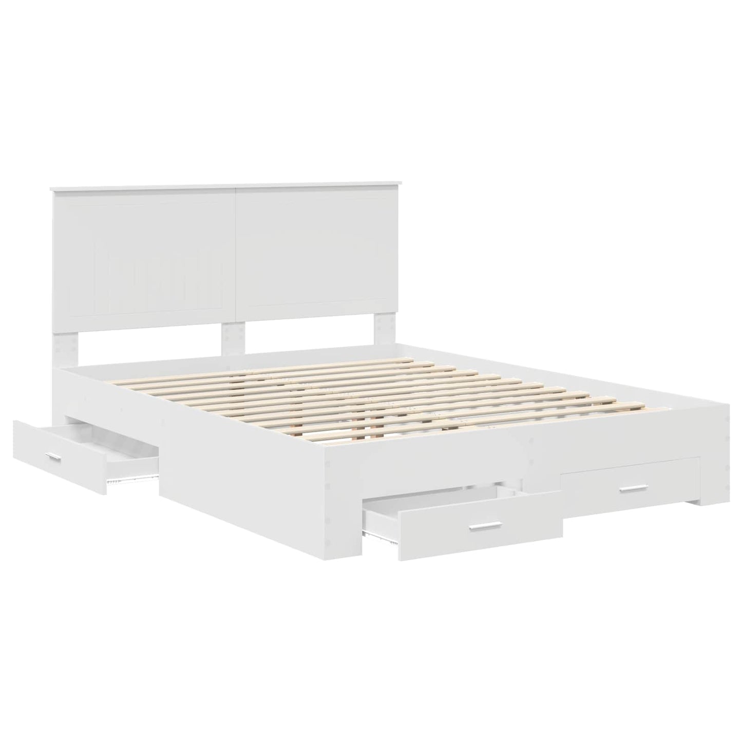 vidaXL Bed Frame with Headboard White 150 x 200 cm Engineered Wood