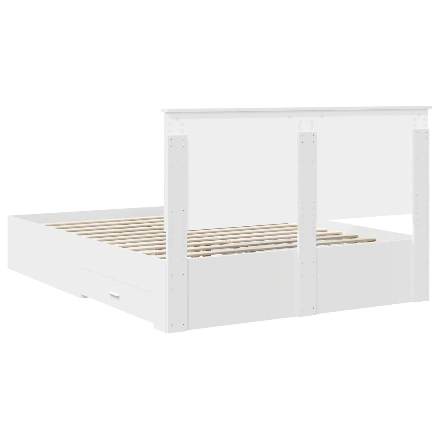 vidaXL Bed Frame with Headboard White 150 x 200 cm Engineered Wood