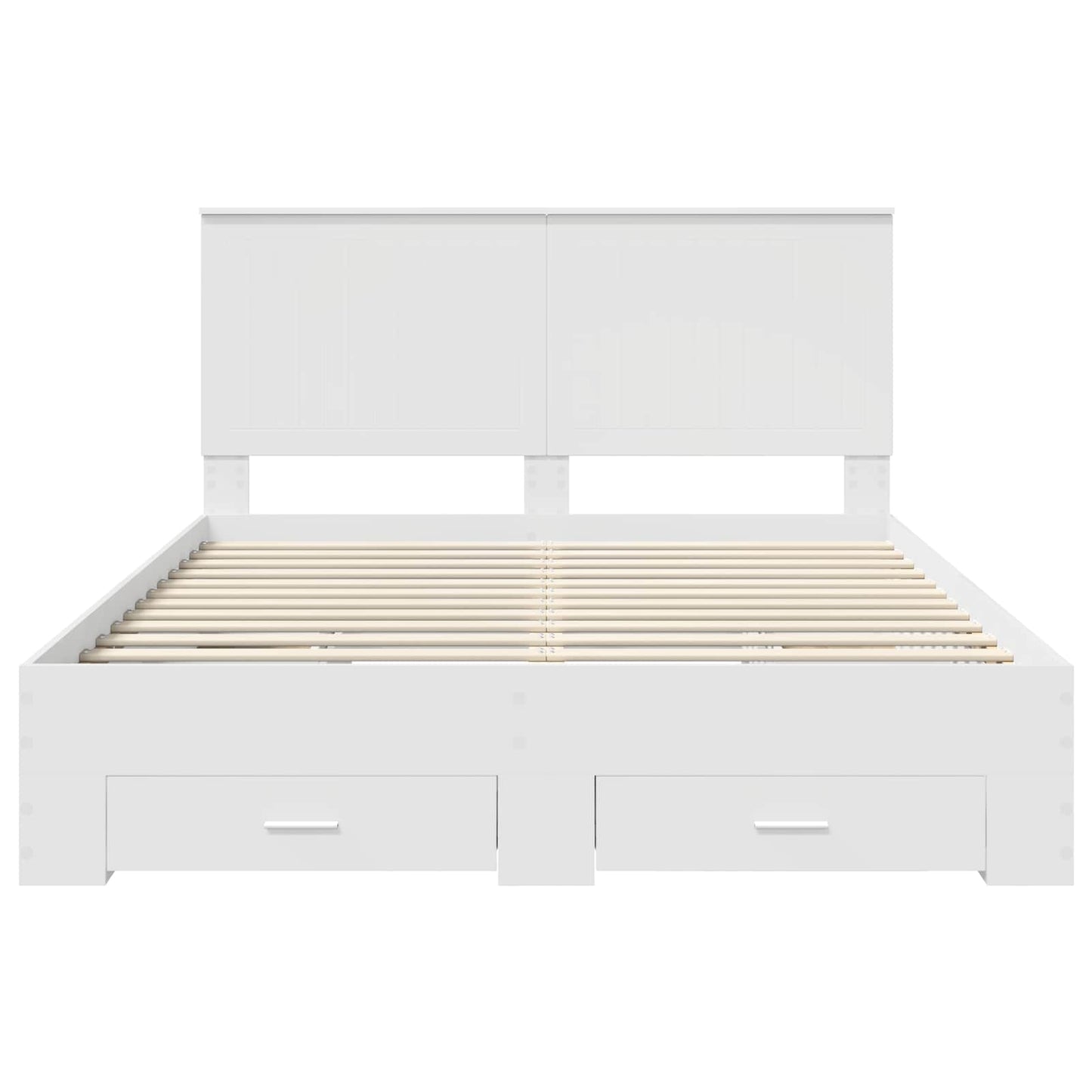 vidaXL Bed Frame with Headboard White 150 x 200 cm Engineered Wood