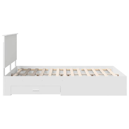 vidaXL Bed Frame with Headboard White 150 x 200 cm Engineered Wood