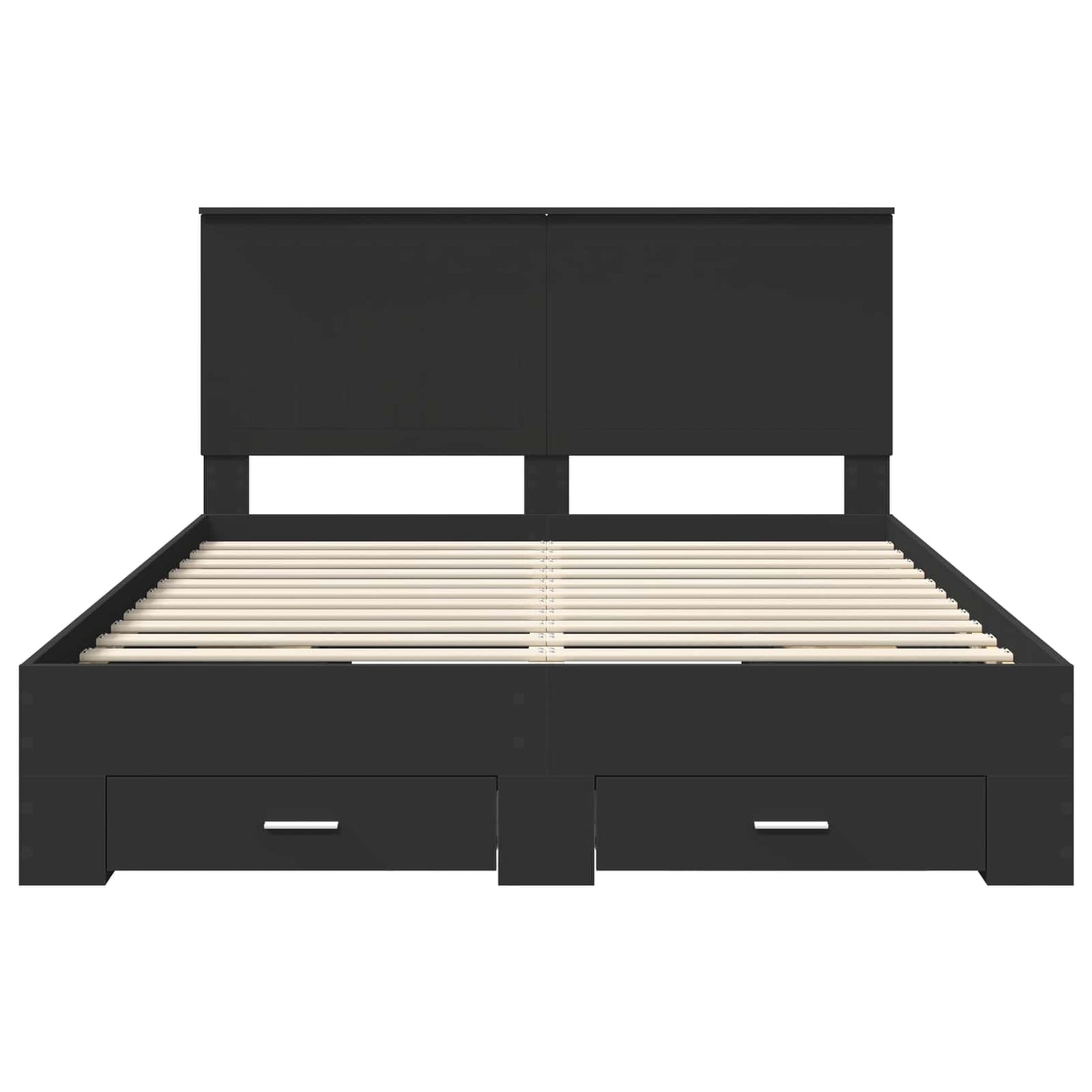 vidaXL Bed Frame Black and Silver 150 x 200 cm Engineered Wood