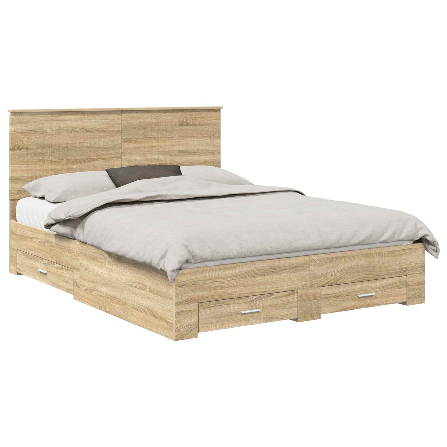 vidaXL Bed Frame with Drawer Sonoma Oak 150 x 200 cm Engineered Wood
