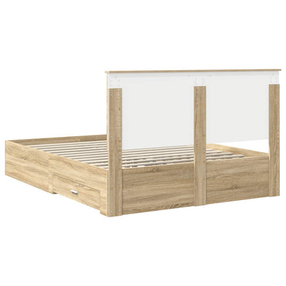 vidaXL Bed Frame with Drawer Sonoma Oak 150 x 200 cm Engineered Wood