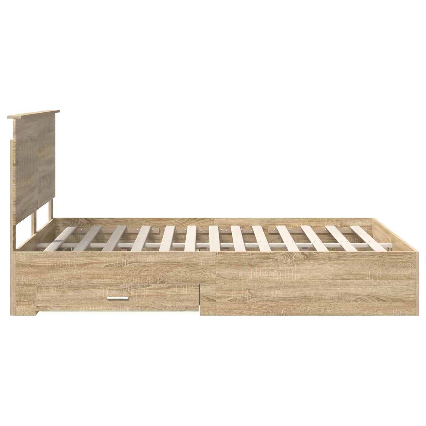 vidaXL Bed Frame with Drawer Sonoma Oak 150 x 200 cm Engineered Wood