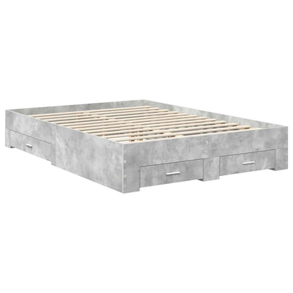 vidaXL Bed Frame Concrete Grey 150 x 200 cm Engineered Wood