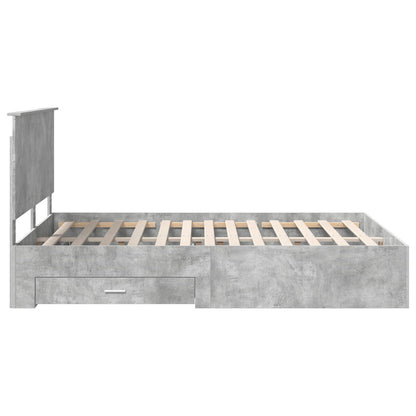 vidaXL Bed Frame Concrete Grey 150 x 200 cm Engineered Wood