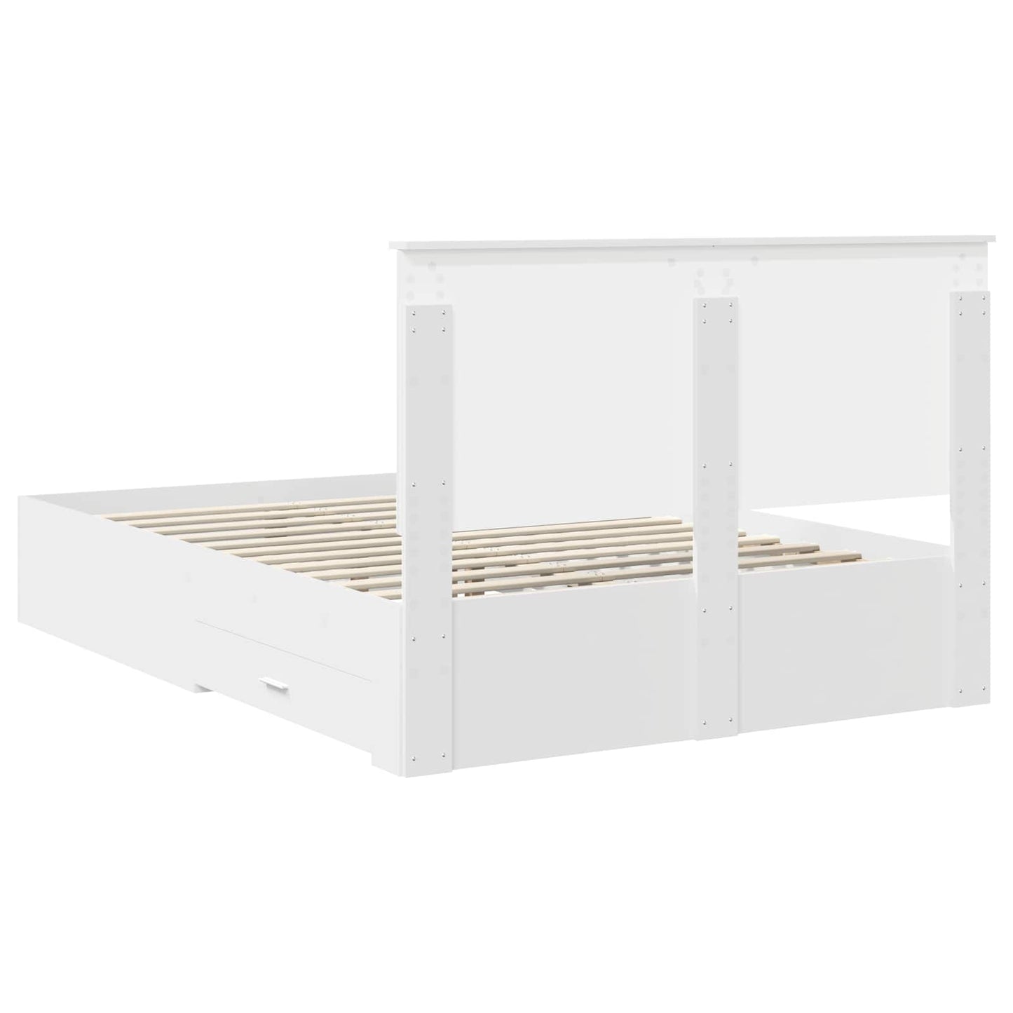 vidaXL Bed Frame with Headboard White 140 x 200 cm Engineered Wood