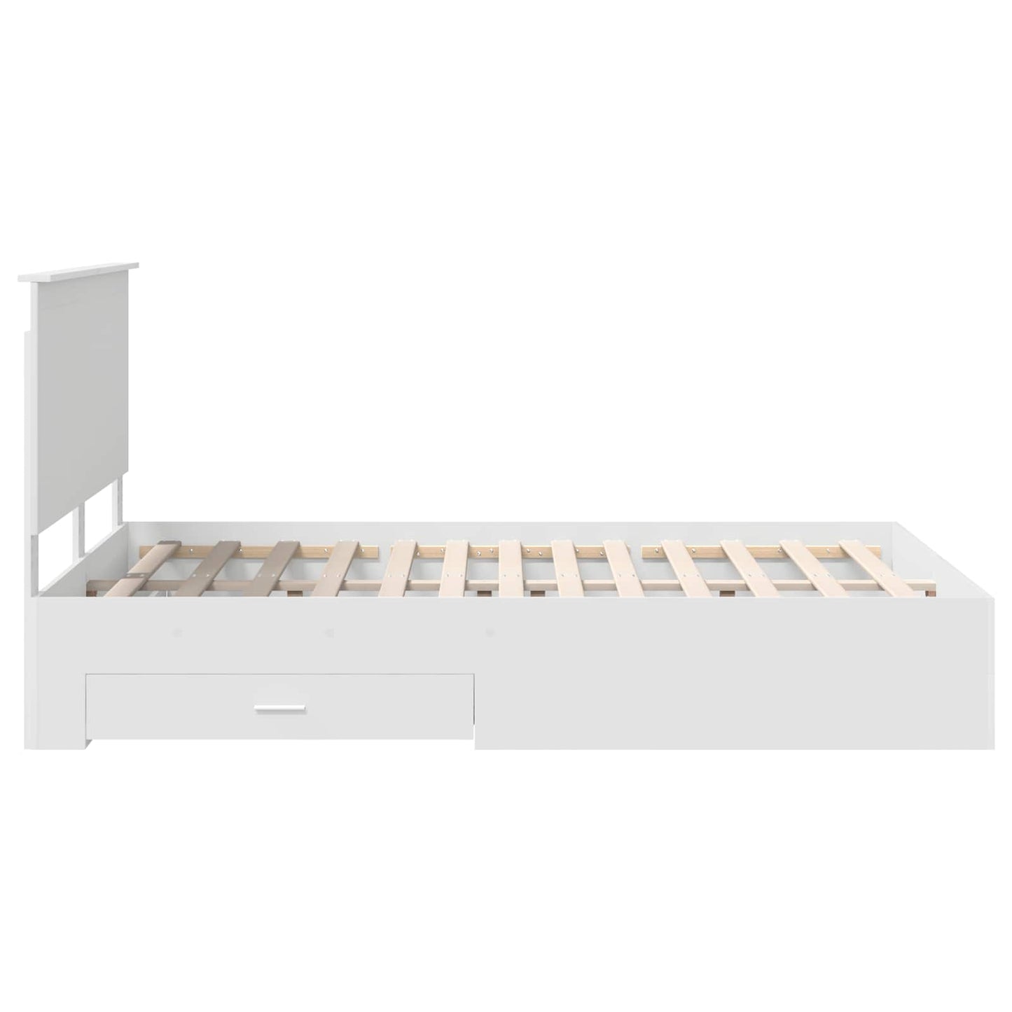 vidaXL Bed Frame with Headboard White 140 x 200 cm Engineered Wood