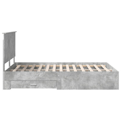 vidaXL Bed Frame Concrete Grey 140 x 200 cm Engineered Wood