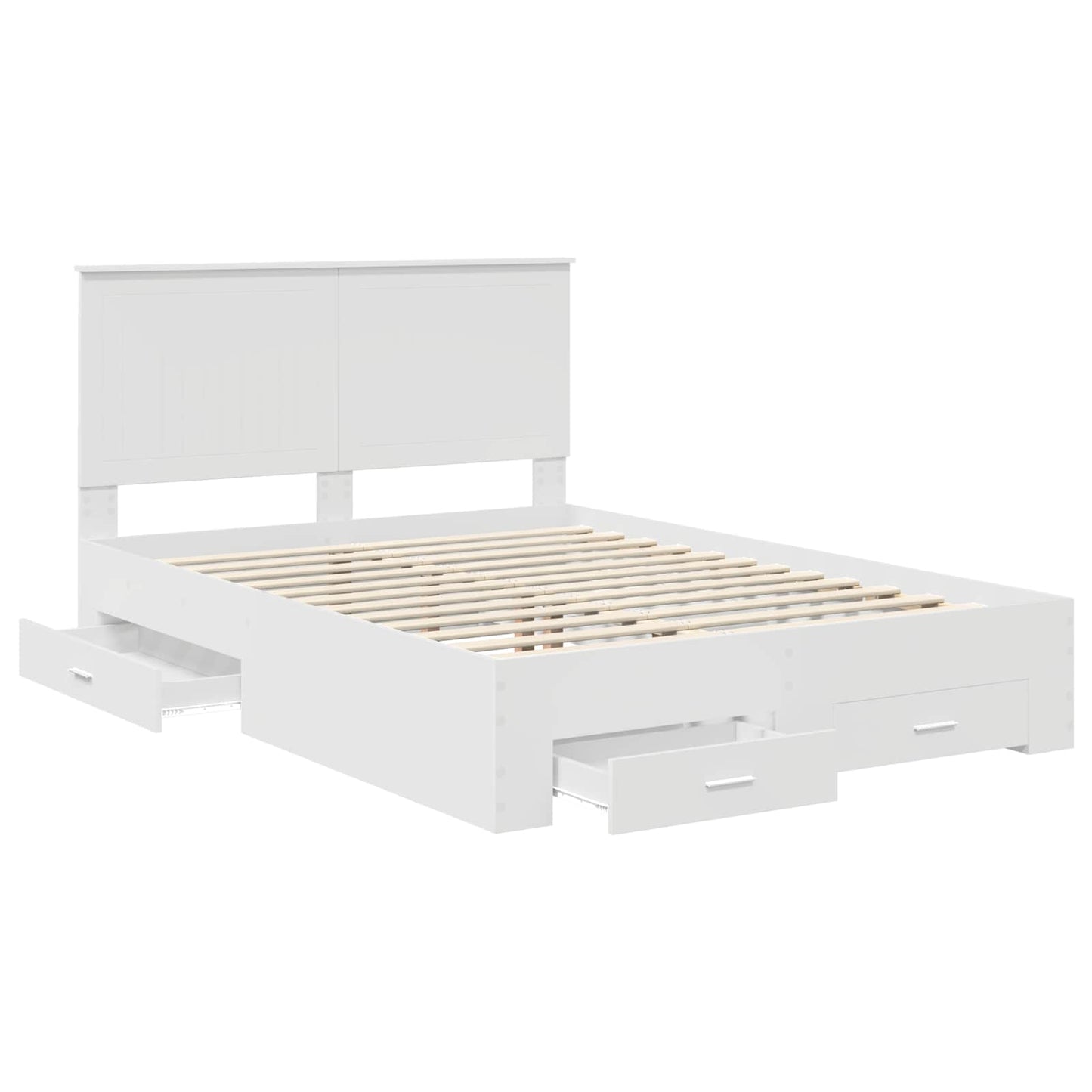 vidaXL Bed Frame with Headboard White 140 x 190 cm Engineered Wood