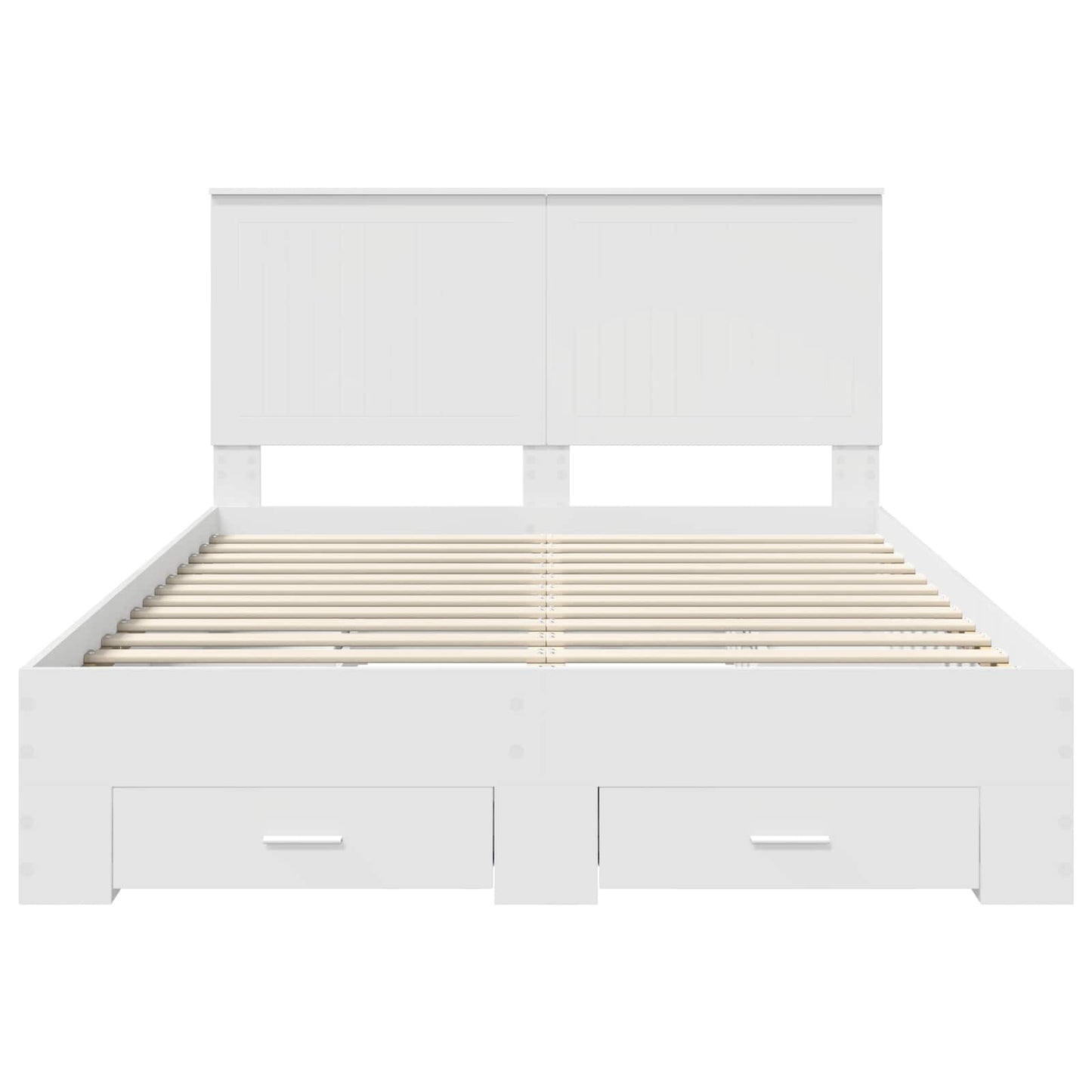 vidaXL Bed Frame with Headboard White 140 x 190 cm Engineered Wood