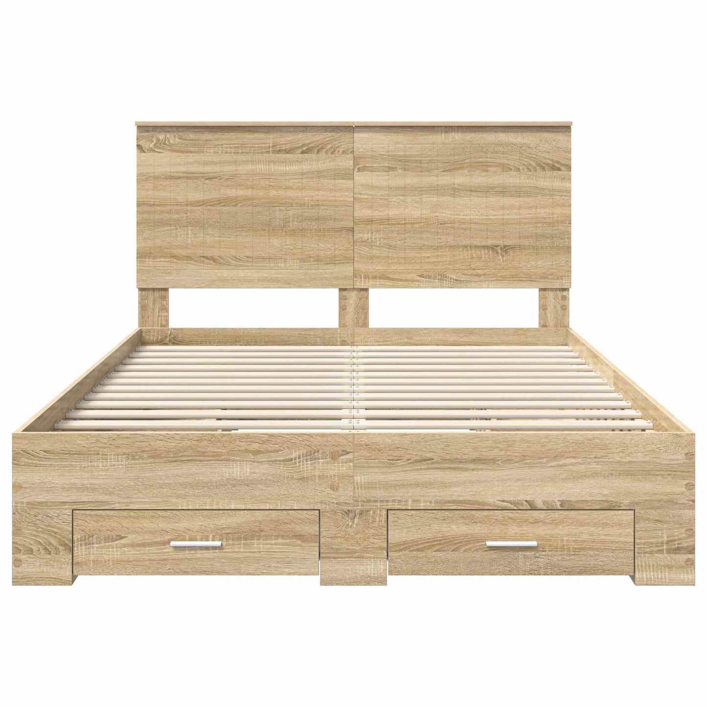 vidaXL Bed Frame with Drawer Sonoma Oak 140 x 190 cm Engineered Wood