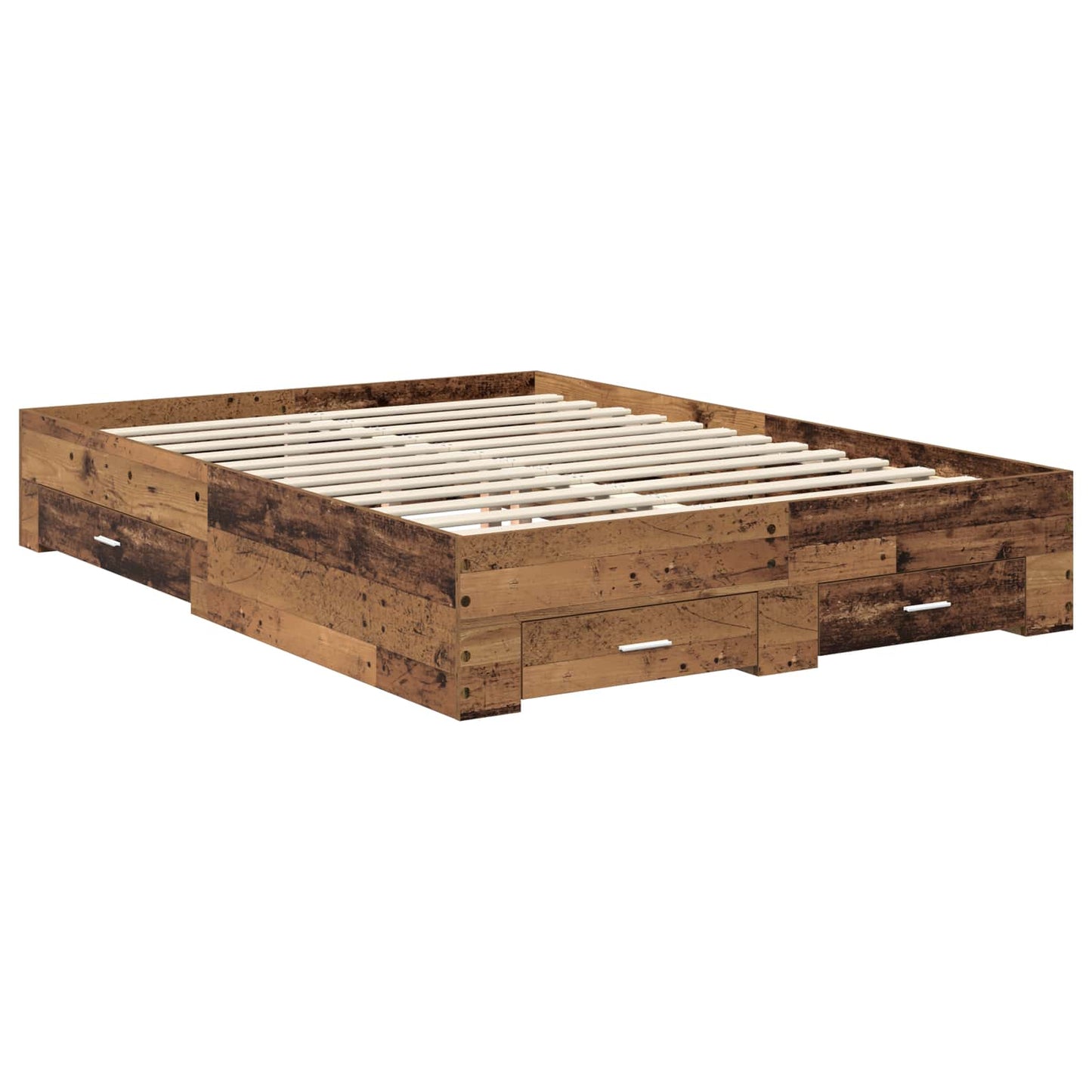 vidaXL Bed Frame with Headboard Old Wood 140 x 190 cm Engineered Wood