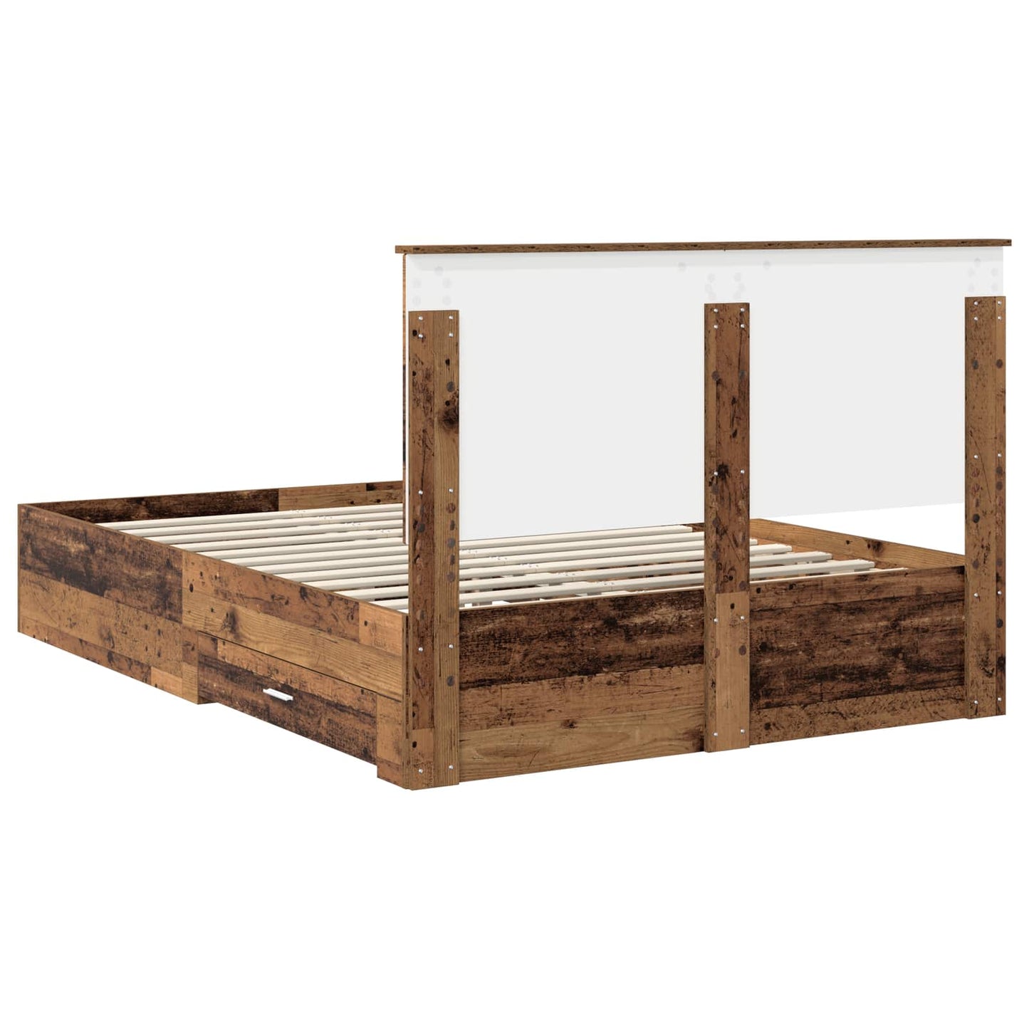 vidaXL Bed Frame with Headboard Old Wood 140 x 190 cm Engineered Wood