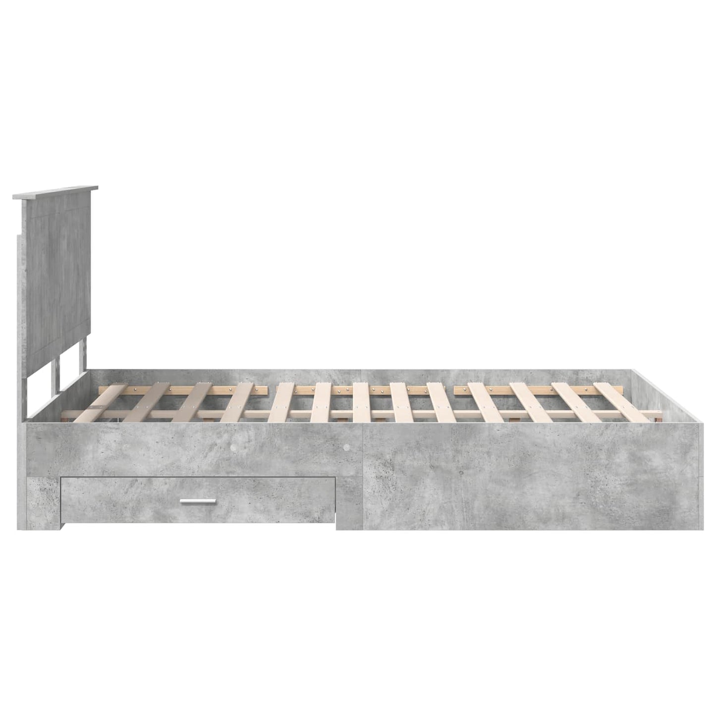 vidaXL Bed Frame Concrete Grey 135 x 190 cm Engineered Wood