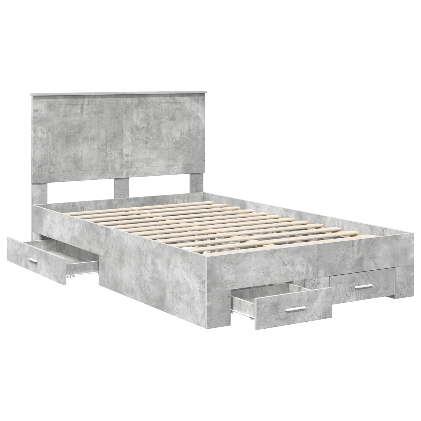 vidaXL Bed Frame Concrete Grey 120 x 200 cm Engineered Wood