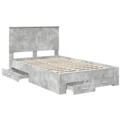 vidaXL Bed Frame Concrete Grey 120 x 200 cm Engineered Wood
