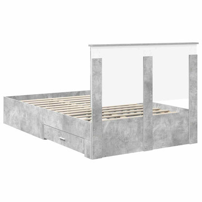 vidaXL Bed Frame Concrete Grey 120 x 200 cm Engineered Wood