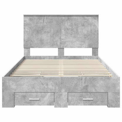 vidaXL Bed Frame Concrete Grey 120 x 200 cm Engineered Wood
