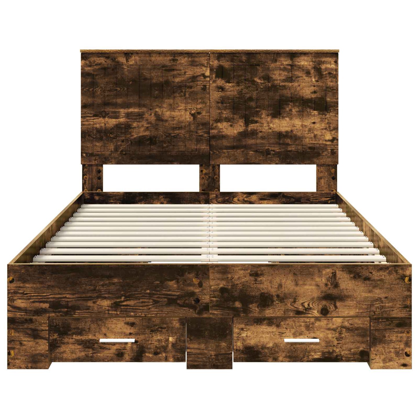 vidaXL Bed Frame with Drawer Smoked Oak 120 x 200 cm Engineered Wood