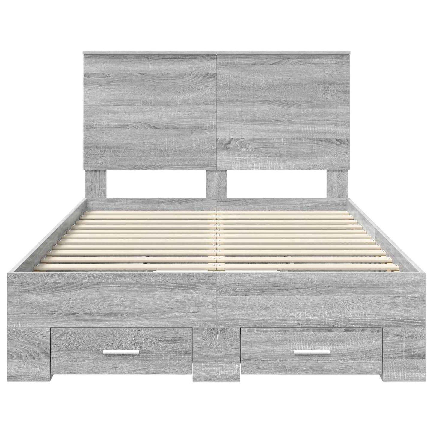 vidaXL Bed Frame with Drawer Grey Sonoma 120 x 200 cm Engineered Wood