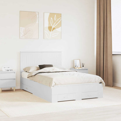 vidaXL Bed Frame with Headboard White 120 x 190 cm Engineered Wood