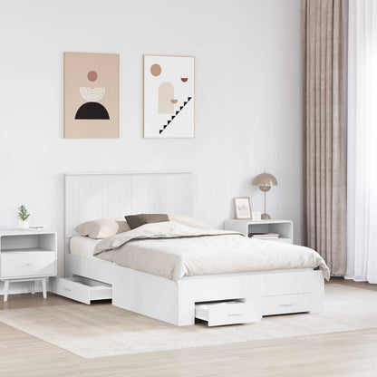 vidaXL Bed Frame with Headboard White 120 x 190 cm Engineered Wood