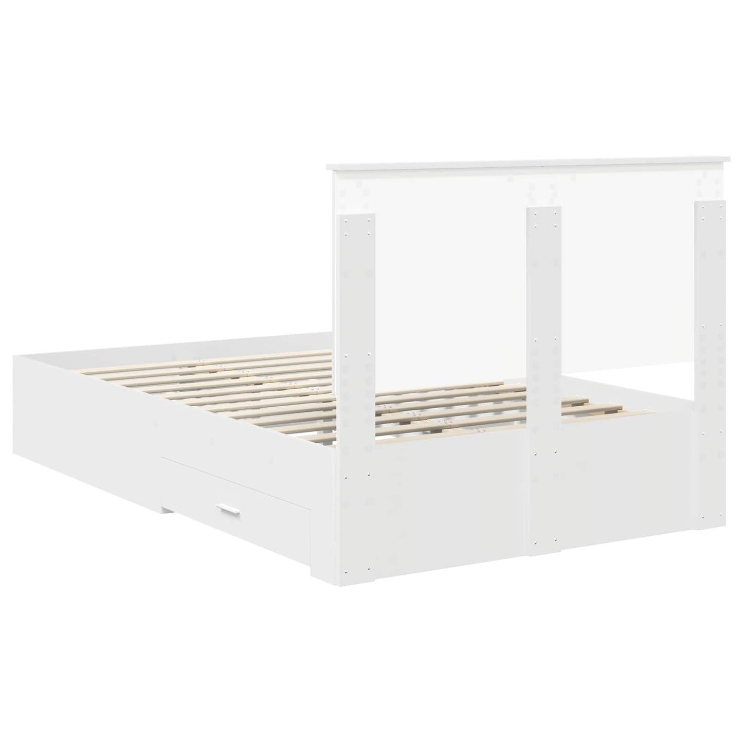 vidaXL Bed Frame with Headboard White 120 x 190 cm Engineered Wood