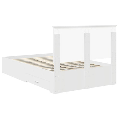 vidaXL Bed Frame with Headboard White 120 x 190 cm Engineered Wood