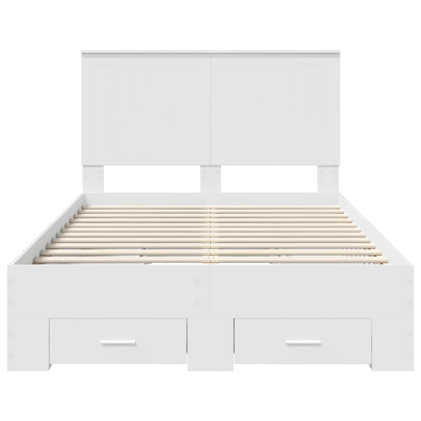vidaXL Bed Frame with Headboard White 120 x 190 cm Engineered Wood