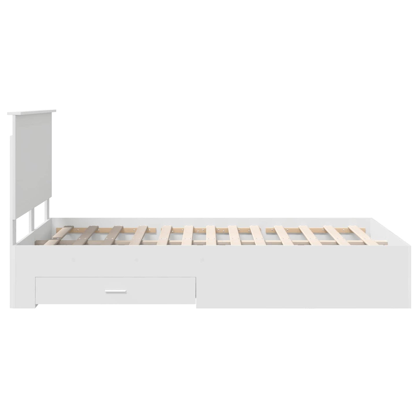 vidaXL Bed Frame with Headboard White 120 x 190 cm Engineered Wood