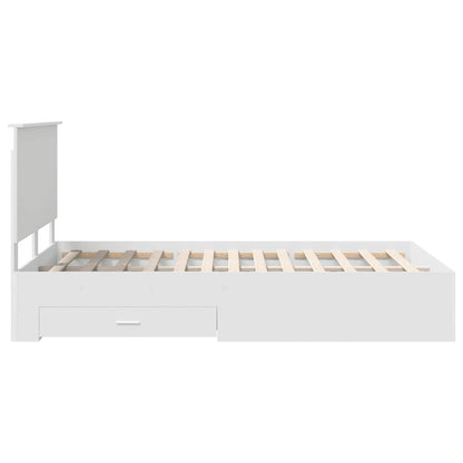 vidaXL Bed Frame with Headboard White 120 x 190 cm Engineered Wood