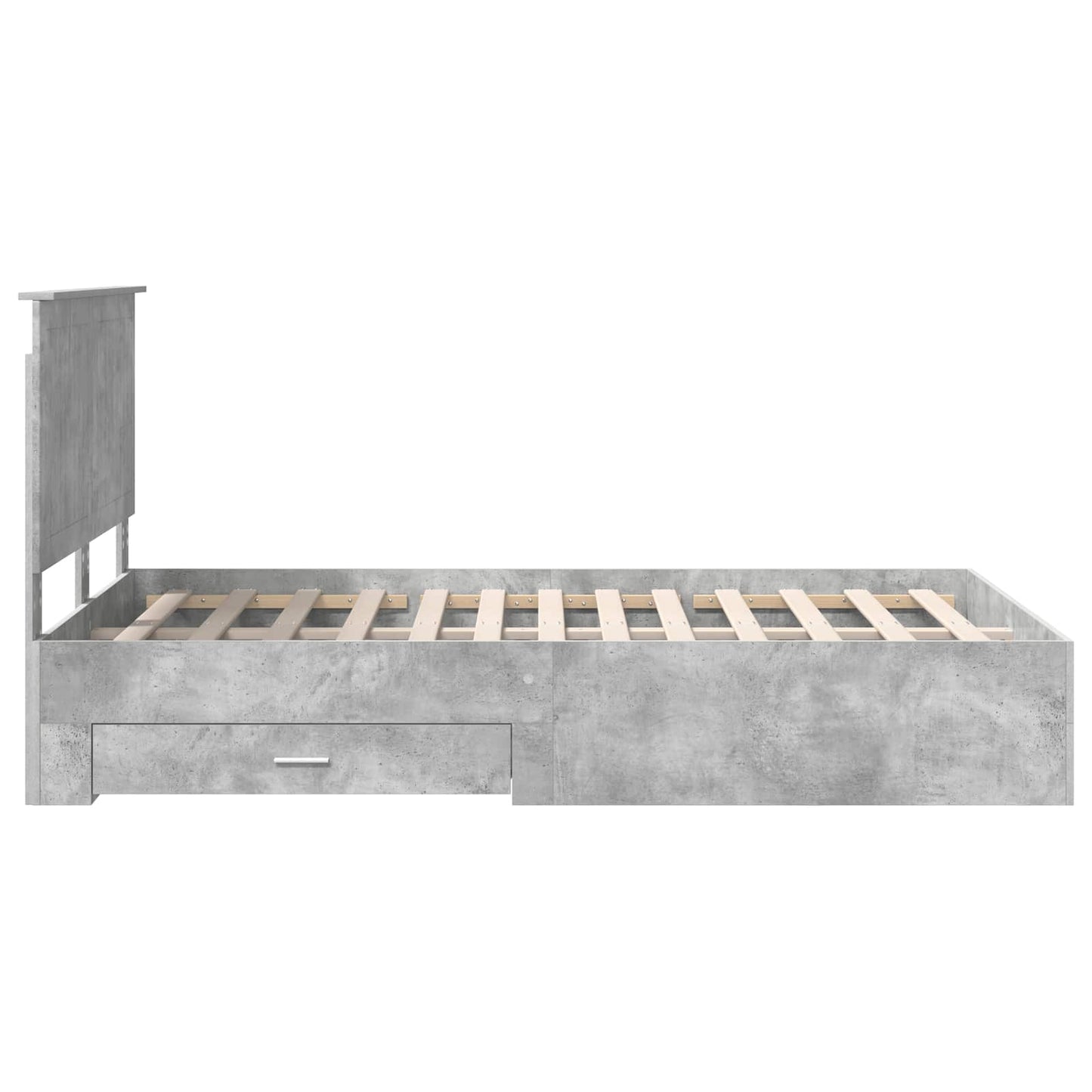 vidaXL Bed Frame Concrete Grey 120 x 190 cm Engineered Wood